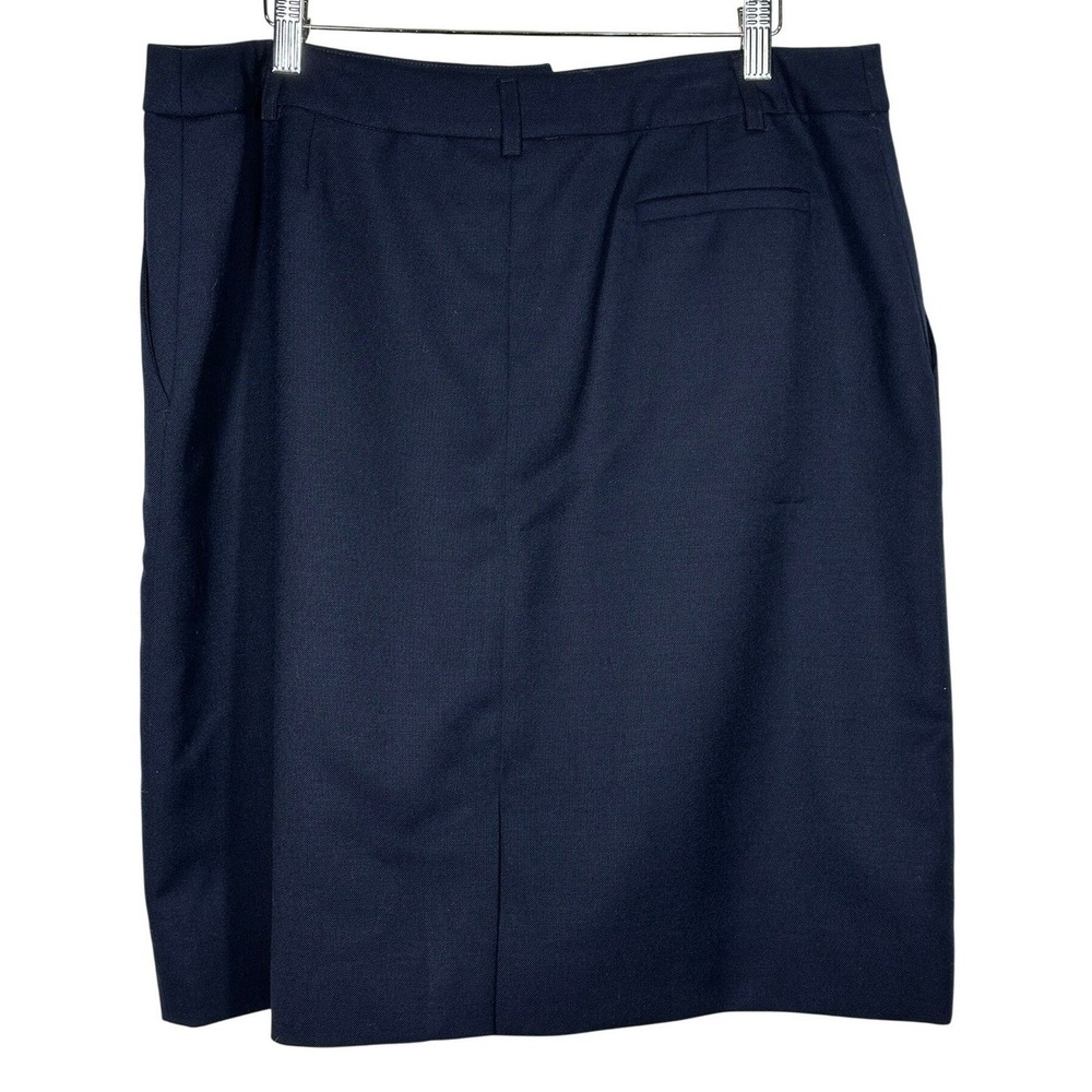 Pendleton Women Navy Blue Wool Blend Pencil Skirt Business Career Preppy Size 14 - Picture 2 of 14